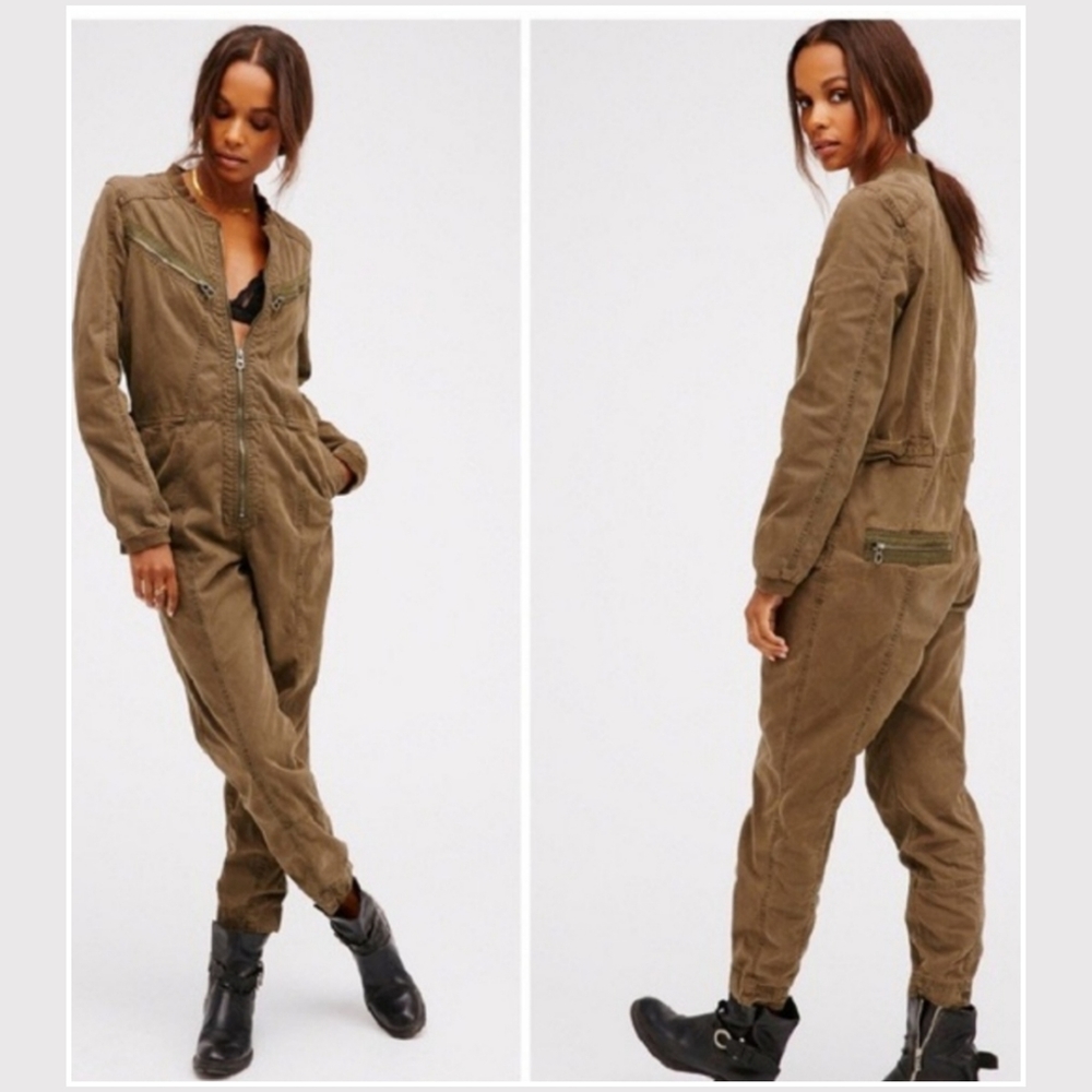 Free People Fleetwood Flight Suit Jumpsuit Sz 6
